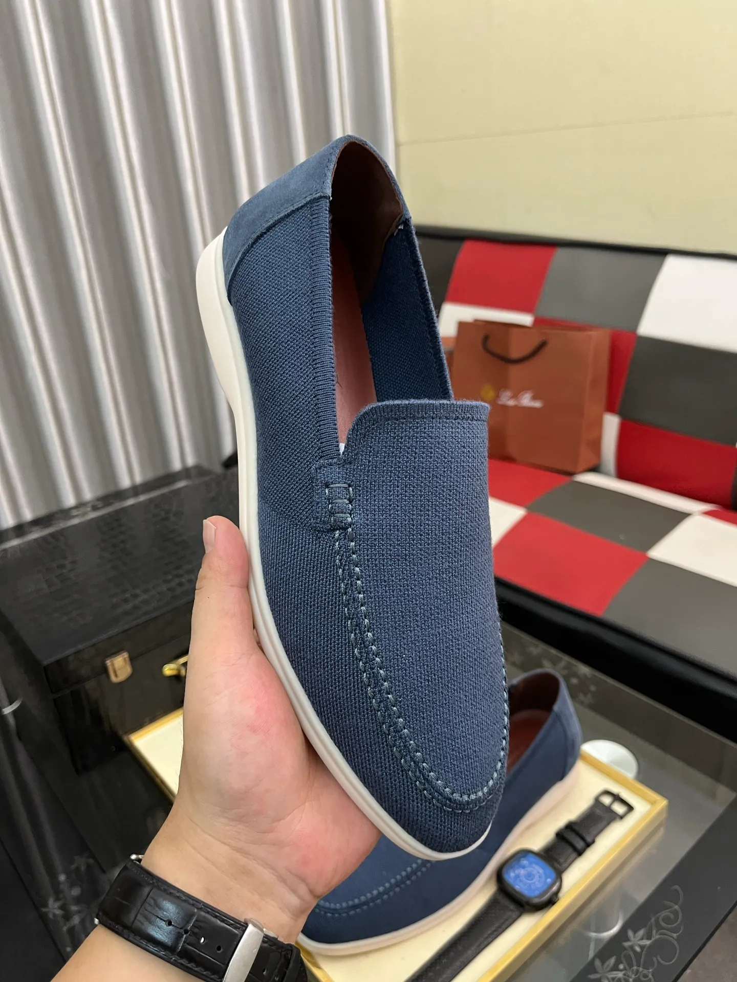 Men's men's shoes💰420⌚️⌚️Loro*Piana pure original 2025 soft and comfortable LP deerskin flat-soled casual star's same style slip-on Loaf men's shoes, size: 38-446️⃣colors available